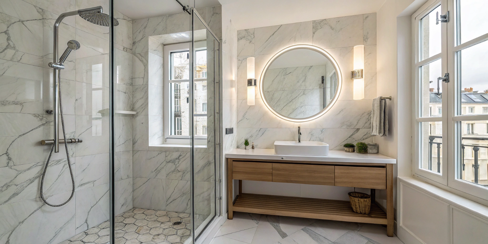 Salle de bain rénovée à Paris — Clairin plomberie